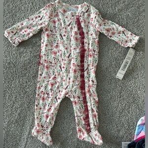 Nicole Miller Pink Floral Baby Footie